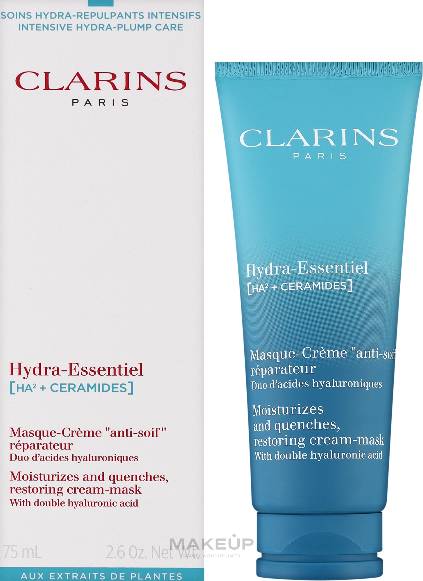 Rewitalizująca kremowa maseczka do twarzy - Clarins Hydra-Essentiel HA2+ Ceramides Restoring Cream-Mask — Zdjęcie 75 ml