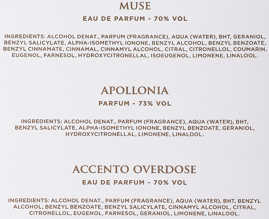 Xerjoff Muse + Apollonia + Accento Overdose - Zestaw (edp 3 x 15 ml) — Zdjęcie N3