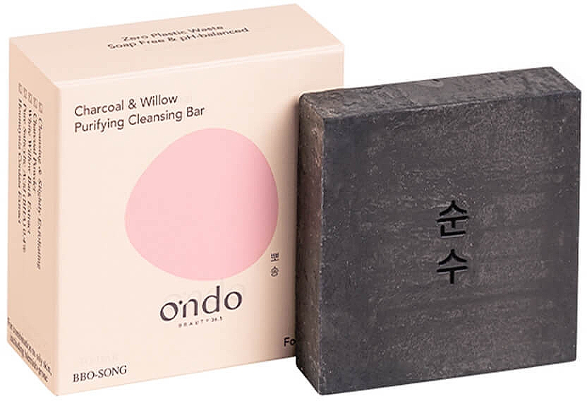 Mydło z węglem do twarzy i ciała - Ondo Beauty 36.5 Charcoal & Willow Purifying Cleansing Bar — Zdjęcie N1