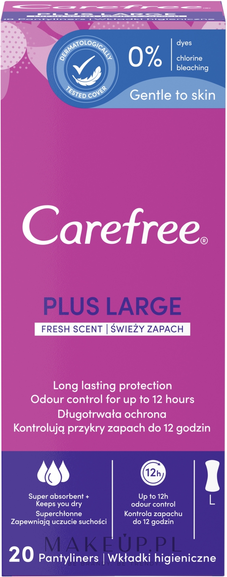 Wkładki higieniczne, 20 szt. - Carefree Plus Large Fresh — Zdjęcie 20 szt.