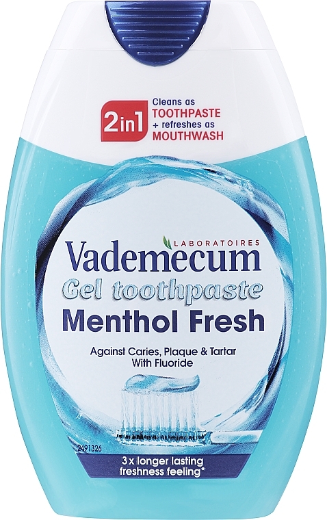 Pasta do zębów i płyn do płukania jamy ustnej 2 w 1 - Vademecum MentolFresh 2in1 Toothpaste + Mouthwash