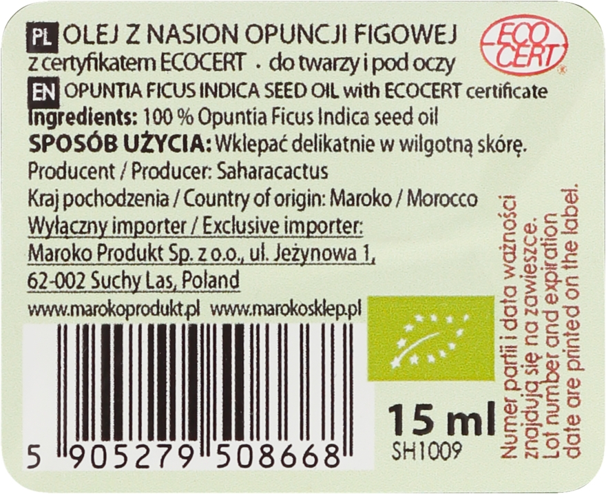 Olej z nasion opuncji figowej w sprayu - Efas Saharacactus Opuntia Ficus Oil Spray — Zdjęcie N3