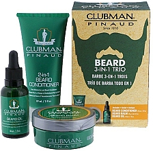 Zestaw do pielęgnacji brody - Clubman Pinaud 3 Beard Pack (cond/89ml + oil/30ml + balm/59g) — Zdjęcie N1