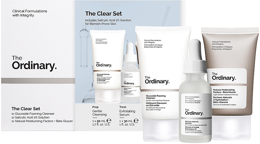 The Ordinary The Clear Set (cl/foam/50ml + f/serum/30ml + f/cr/30ml) - Zestaw — Zdjęcie N1