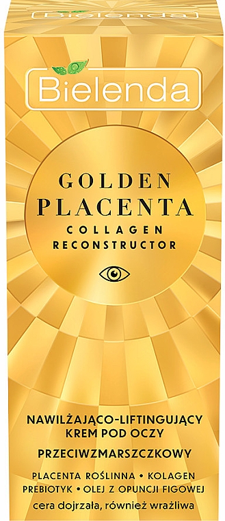 Nawilżająco-liftingujący krem przeciwzmarszczkowy pod oczy - Bielenda Golden Placenta Collagen Reconstructor — Zdjęcie N3