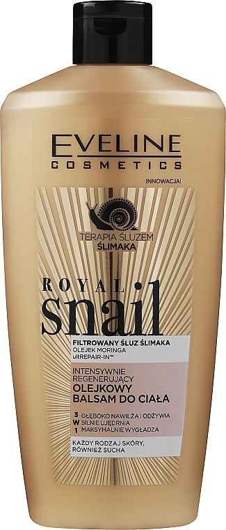 Intensywnie regenerujący olejkowy balsam do ciała - Eveline Cosmetics Royal Snail