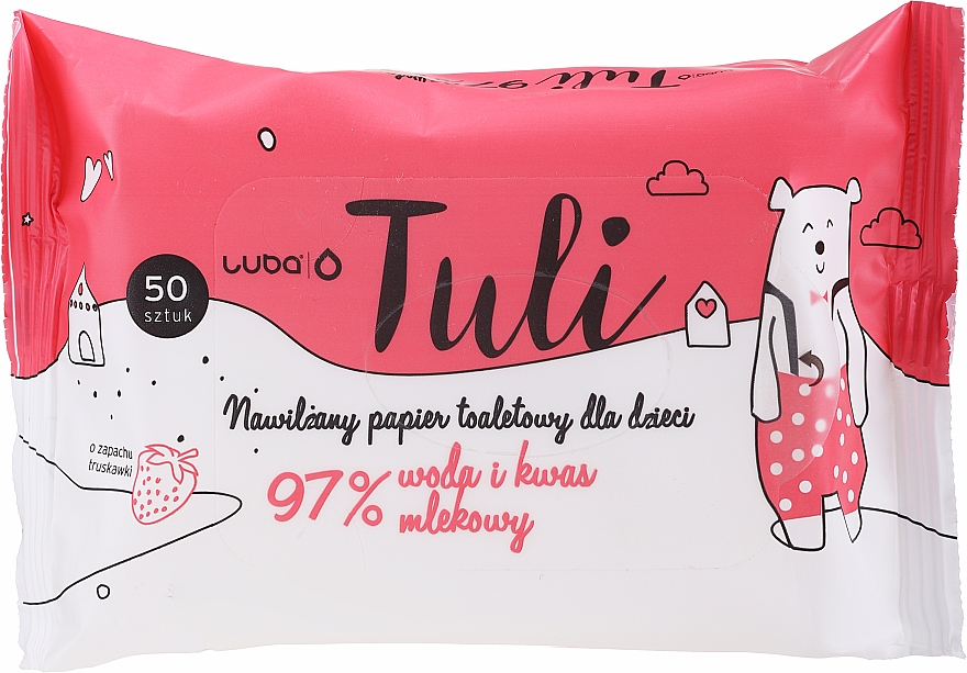 Nawilżany papier toaletowy dla dzieci o zapachu truskawki - Luba Tulli Baby Wipes