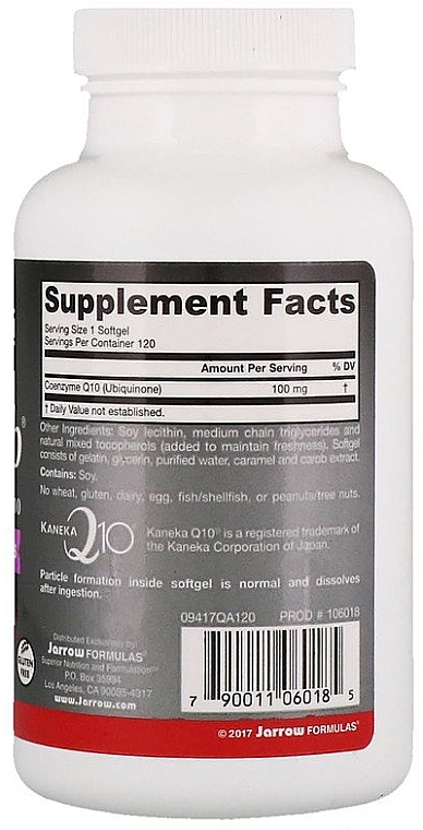 PRZECENA! Suplement diety Koenzym Q10 w miękkich żelatynowych kapsułkach, 100 mg - Jarrow Formulas Q-Absorb Dietary Supplement * — Zdjęcie N2