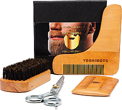Kup PRZECENA! Zestaw - Yoshimoto Gentleman's Code ST054 (beard brush + scissors + comb + crest) *