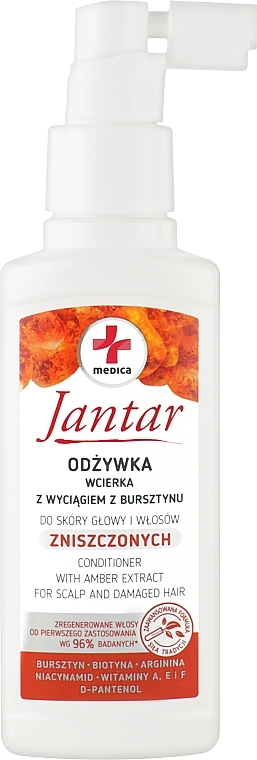 Odżywka-wcierka z wyciągiem z bursztynu do skóry głowy i włosów zniszczonych - Farmona Jantar Medica Conditioner with Amber Extract — Zdjęcie N1