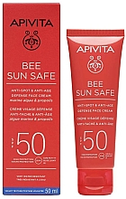 Przeciwsłoneczny krem do twarzy z wodorostami i propolisem - Apivita Bee Sun Safe Anti-Spot & Anti-Wrinkle Defense Face Cream SPF 50 — Zdjęcie N1