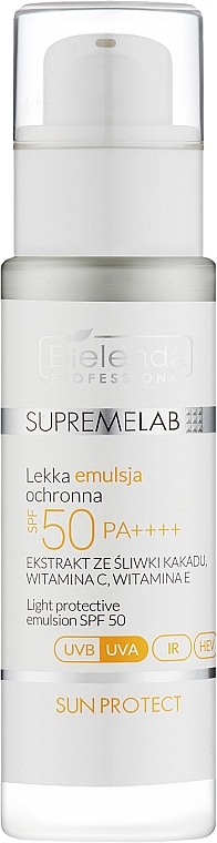 WYPRZEDAŻ Lekka emulsja przeciwsłoneczna do twarzy - Bielenda Professional Supremelab Light Protective Emulsion SPF 50 * — Zdjęcie N2