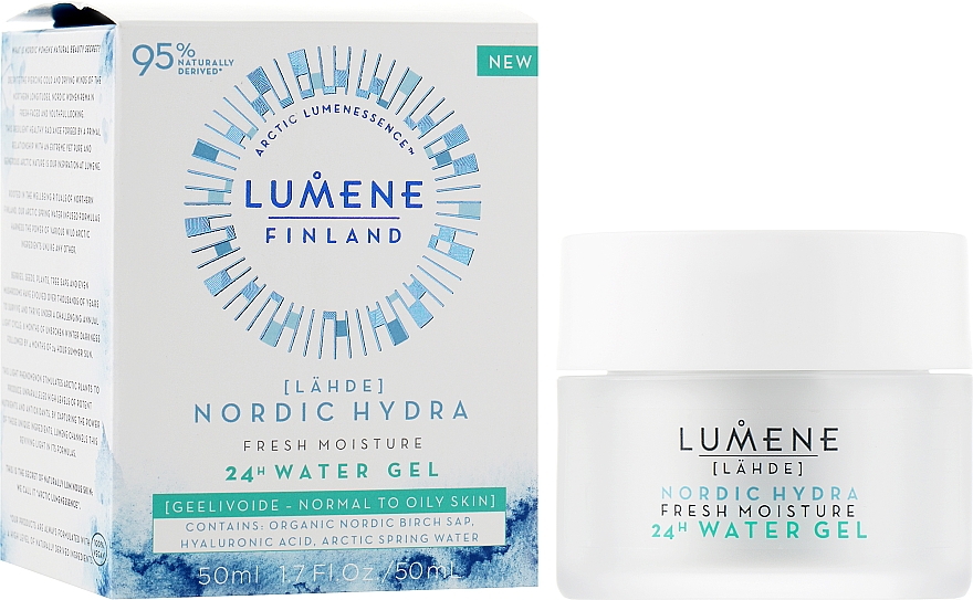 Intensywnie nawilżający żel do twarzy - Lumene [Lahde] Nordic Hydra Fresh Moisture 24H Water Gel — Zdjęcie N2