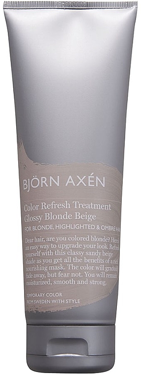 Maska do włosów jasnych i blond - BjOrn AxEn Color Refresh Treatment Glossy Blonde Beige  — Zdjęcie N1