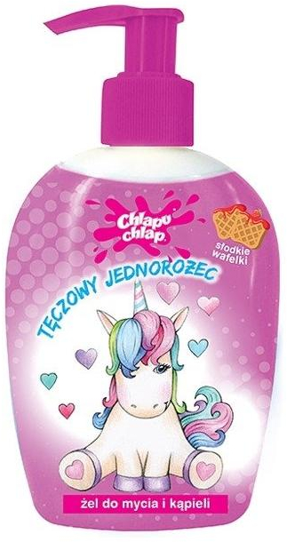 Żel do mycia ciała dla dzieci Tęczowy jednorożec Słodkie gofry - Chlapu Chlap Bath & Shower Gel