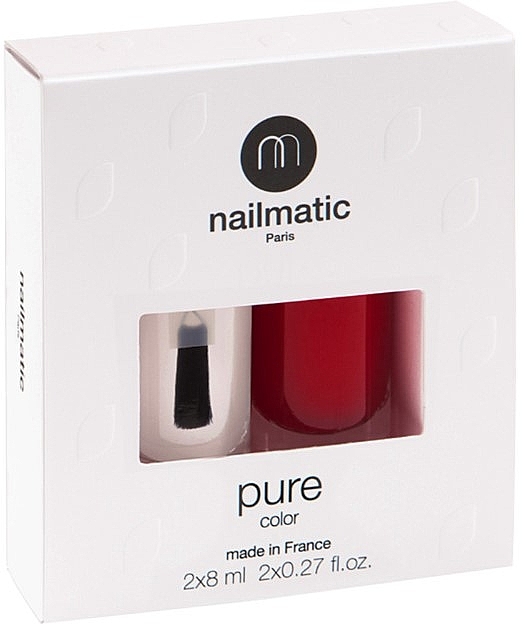 Zestaw - Nailmatic Pure Color Set (base/8ml + nail/polish/8ml) — Zdjęcie N1