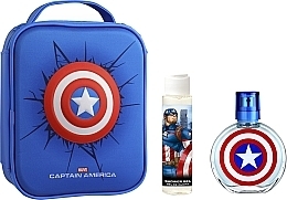 Air-Val International Marvel Captain America - Zestaw (edt 100 ml + sh/gel 75 ml + bag 1 pcs) — Zdjęcie N1