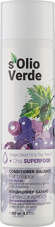 Odżywka balansująca do włosów przetłuszczających się - Solio Verde Grape Speed Oil Conditioner-Balence — Zdjęcie N1