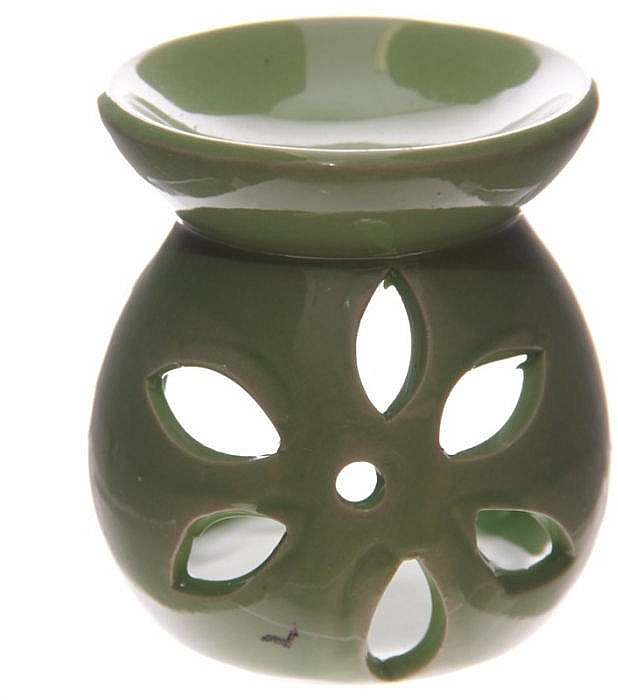 Ceramiczny kominek do wosku Kwiat, zielony - Home Nature — Zdjęcie N1