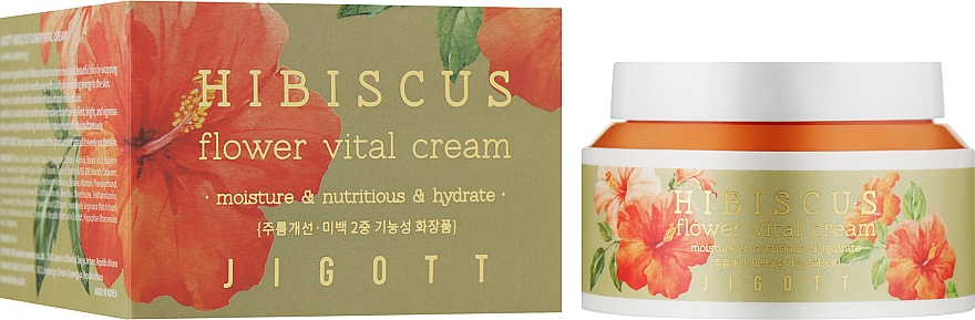 Krem do twarzy Anti-aging z ekstraktem z hibiskusa - Jigott Hibiscus Flower Vital Cream — Zdjęcie N2