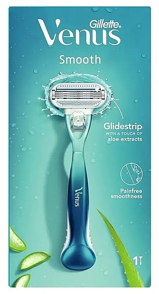 Maszynka do golenia z 1 wymiennym wkładem - Gillette Venus Smooth Glidestrip With Aloe Extracts — Zdjęcie N1