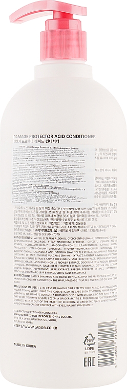 Odżywka do włosów zniszczonych i farbowanych - La'dor Damaged Protector Acid Conditioner — Zdjęcie N2