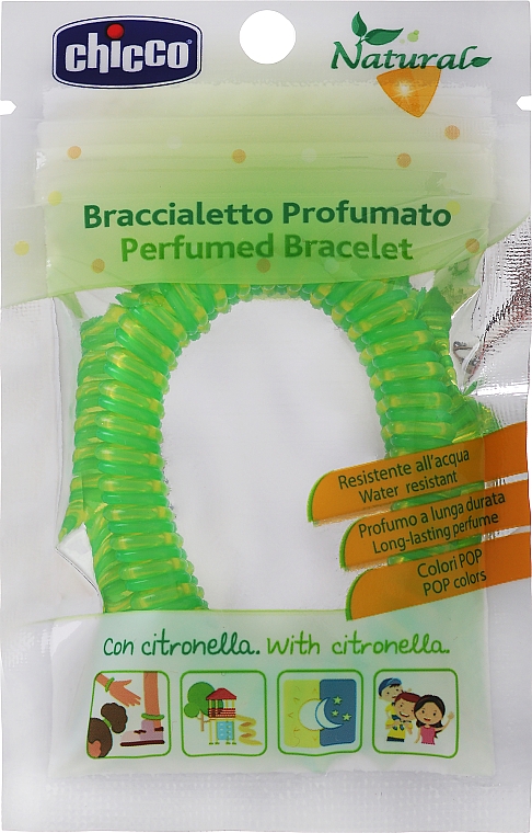Perfumowana bransoletka na komary, zielona - Chicco Perfumed Bracelets — Zdjęcie N1