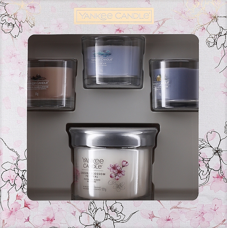 Zestaw świec zapachowych - Yankee Candle Sakura Blossom Festival Small Tumbler & Three Filled Votive Gift Set  — Zdjęcie N1