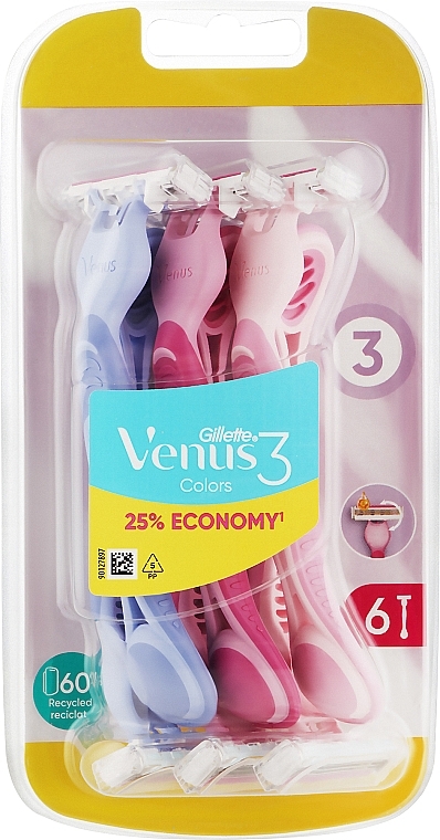 Zestaw jednorazowych maszynek do golenia 6 szt., opcja 1 - Gillette Venus Simply 3 Plus — Zdjęcie N1