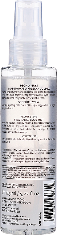 Perfumowana mgiełka do ciała Peonia i irys - Allvernum Nature’s Essences Fragrance Body Mist — Zdjęcie N3