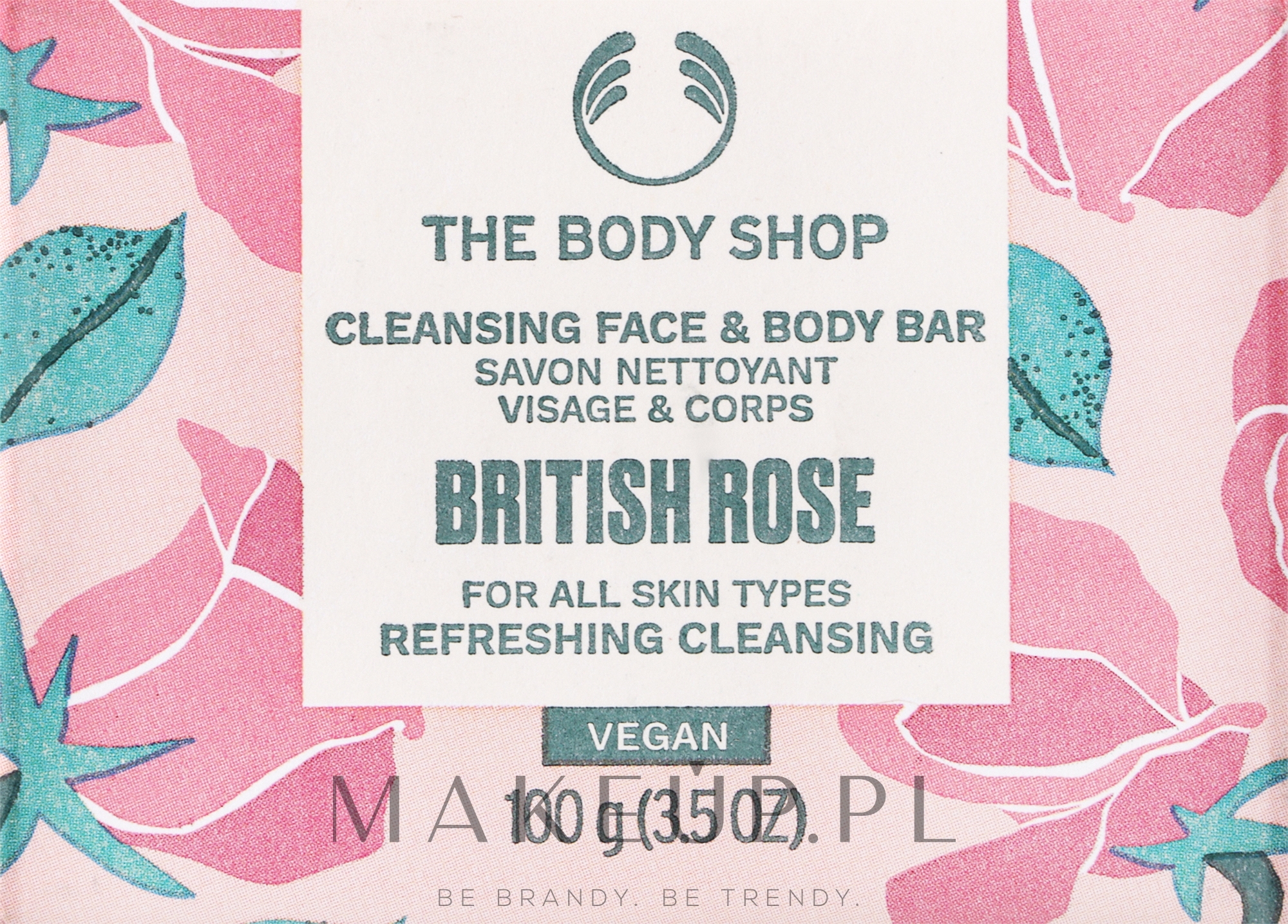 Mydło do twarzy i ciała z brytyjskiej róży - The Body Shop British Rose Cleansing Face & Body Bar — Zdjęcie 100 g