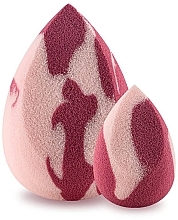 Zestaw gąbek do makijażu mini jagodowo-pudrowo różowa + średnia ścięta, jagodowo-pudrowo różowa - Boho Beauty Bohoblender Pinky Berry Cut + Pinky Berry Mini Cut — Zdjęcie N1