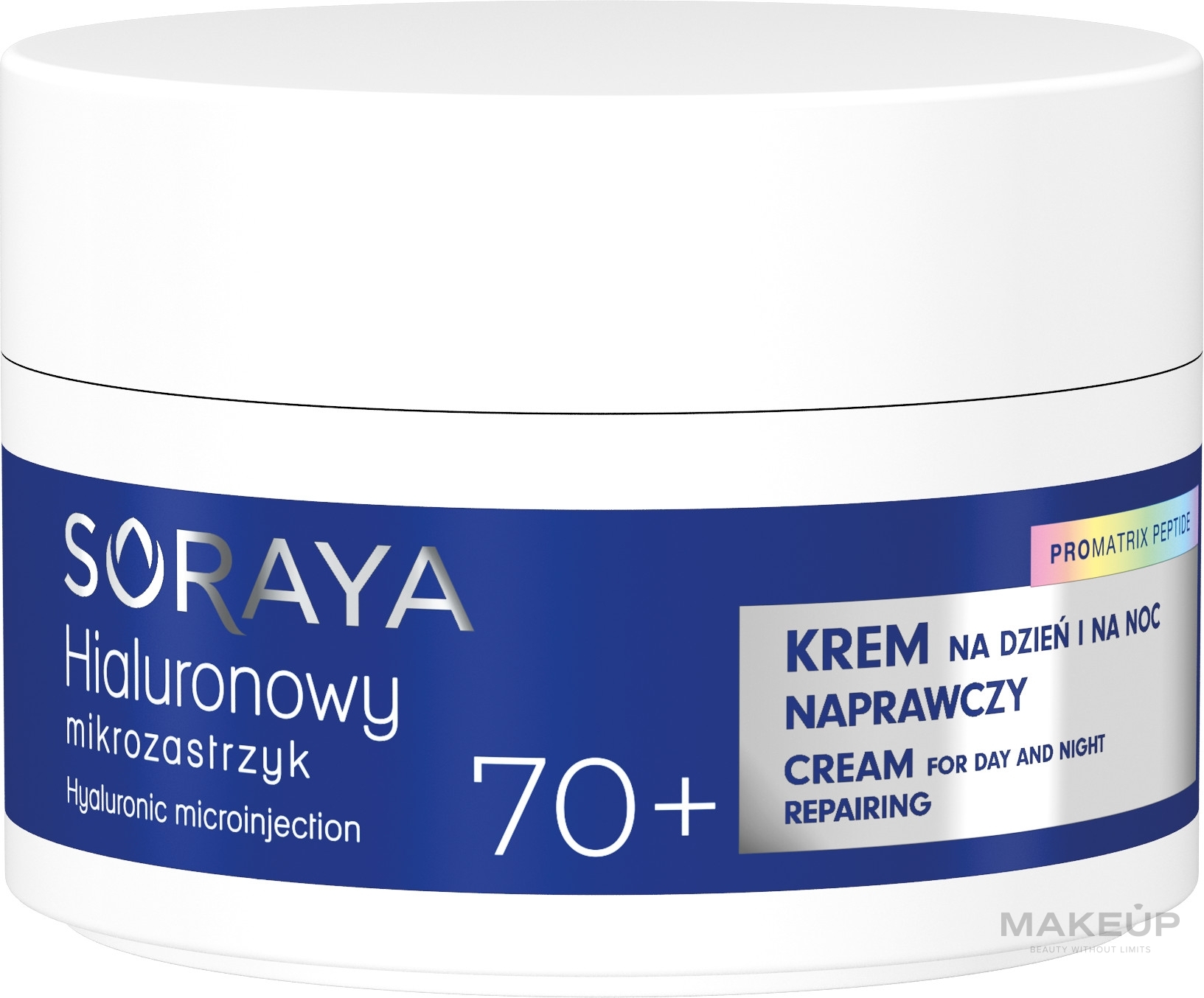 Regenerujący krem do twarzy 70+ - Soraya Hyaluronic Microinjection Pro Matrix Peptide Repairing Cream — Zdjęcie 50 ml