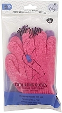 Złuszczające rękawice do kąpieli i pod prysznic, różowe - AfterSpa Bath & Shower Exfoliating Gloves — Zdjęcie N1