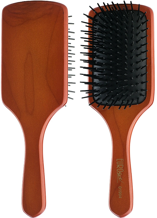 Drewniana szczotka do włosów, 00590, kwadratowa - Eurostil Paddle Brush — Zdjęcie N1