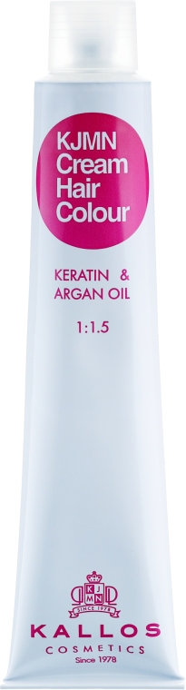 Profesjonalny krem koloryzujący do włosów Keratyna i olej arganowy - Kallos Cosmetics Cream Hair Colour — Zdjęcie N2
