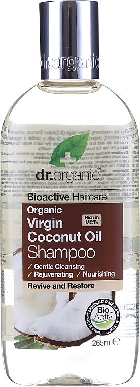 Nawilżający szampon do włosów Olej kokosowy - Dr Organic Bioactive Haircare Virgin Coconut Oil Shampoo — Zdjęcie N1