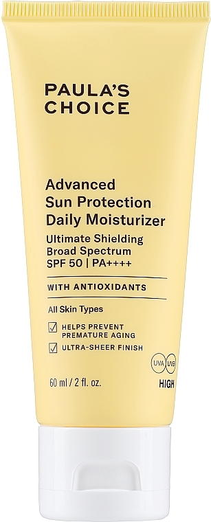 Nawilżający krem przeciwsłoneczny SPF 50 - Paula's Choice Advanced Sun Protection Daily Moisturizer SPF 50 PA++++ — Zdjęcie N1