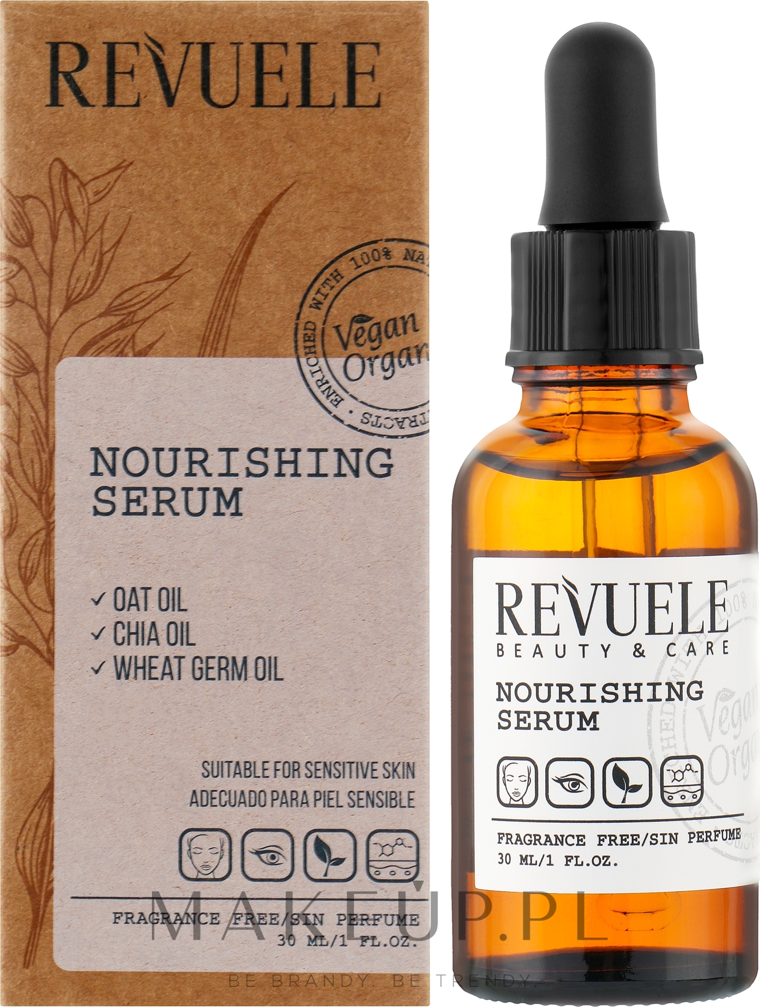 Odżywcze serum do twarzy - Revuele Vegan & Organic Nourishing Serum — Zdjęcie 30 ml