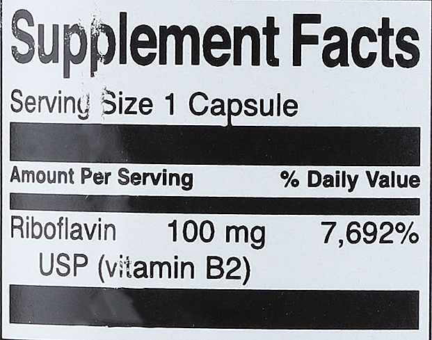 Suplement diety z witaminą B2, 100 mg, 100 szt. - Swanson Riboflavin Vitamin B2 — Zdjęcie N3