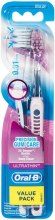 Miękkie szczoteczki do zębów, różowa i błękitna - Oral-B Ultrathin Precision Gum Care Extra Soft — Zdjęcie N1