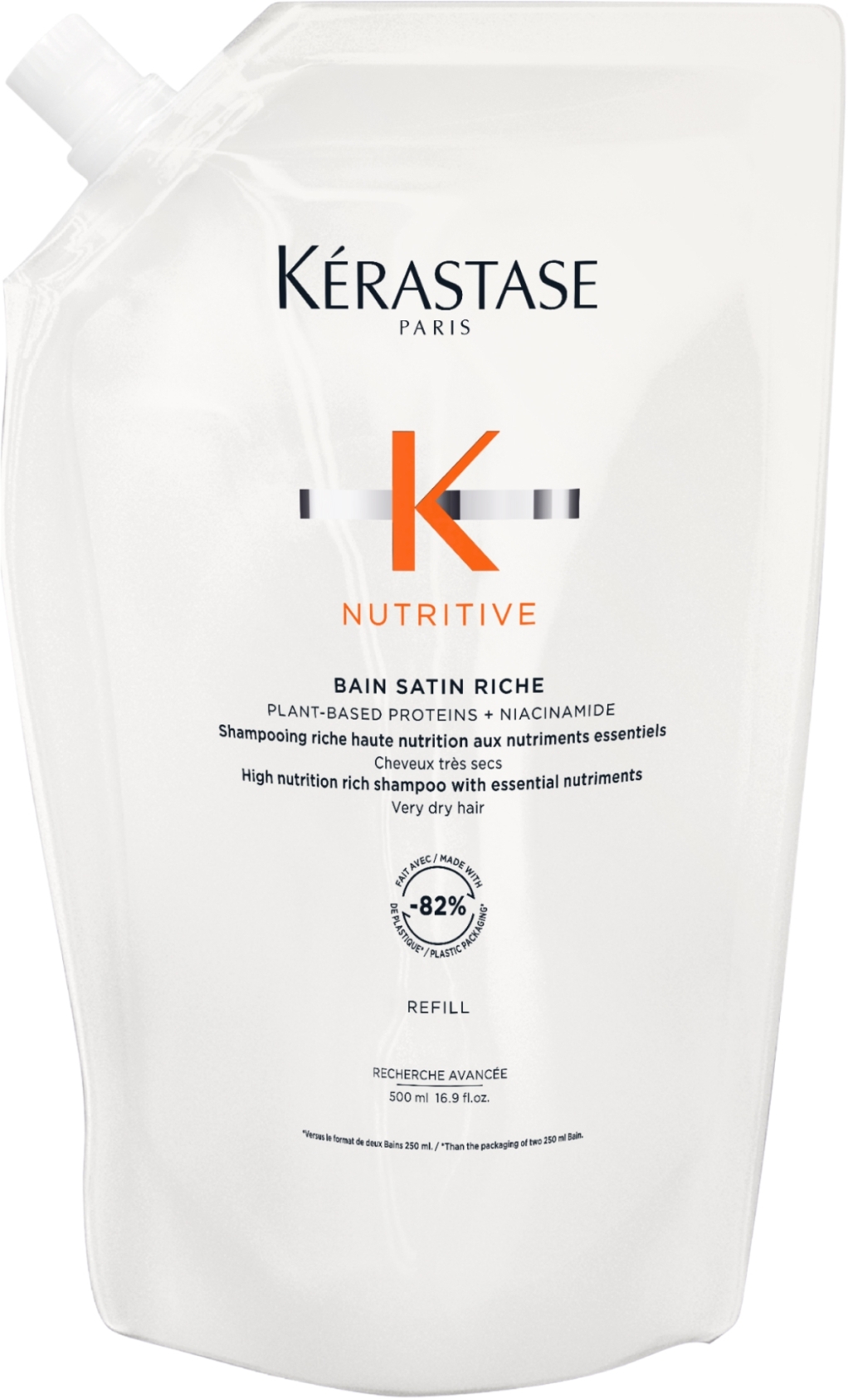 Nawilżający szampon-kąpiel do bardzo suchych włosów - Kerastase Nutritive Bain Satin Riche Shampoo (uzupełnienie) — Zdjęcie 500 ml