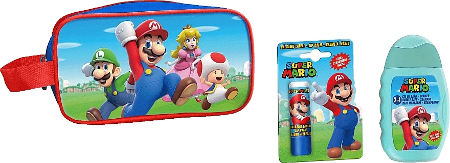 Zestaw - Lorenay Super Mario (bubble bath-shampoo/110ml + lip/balm/4g + bag) — Zdjęcie N1