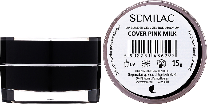 Żel budujący do przedłużania paznokci - Semilac UV Builder Gel Cover — Zdjęcie N4