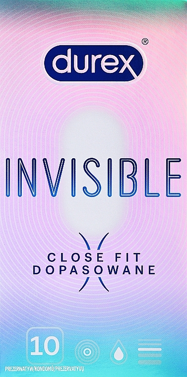 Prezerwatywy, 10 szt. - Durex Invisible Close Fit — Zdjęcie N1