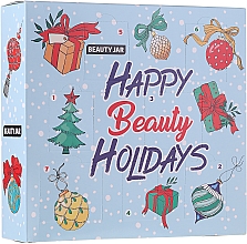 Zestaw - Beauty Jar Happy Beauty Holidays (brow/mask/15ml + f/mask/60ml + b/scr/60ml + lip/scr/15ml + soap/20g + b/oil/15ml + lip/balm/15ml) — Zdjęcie N1