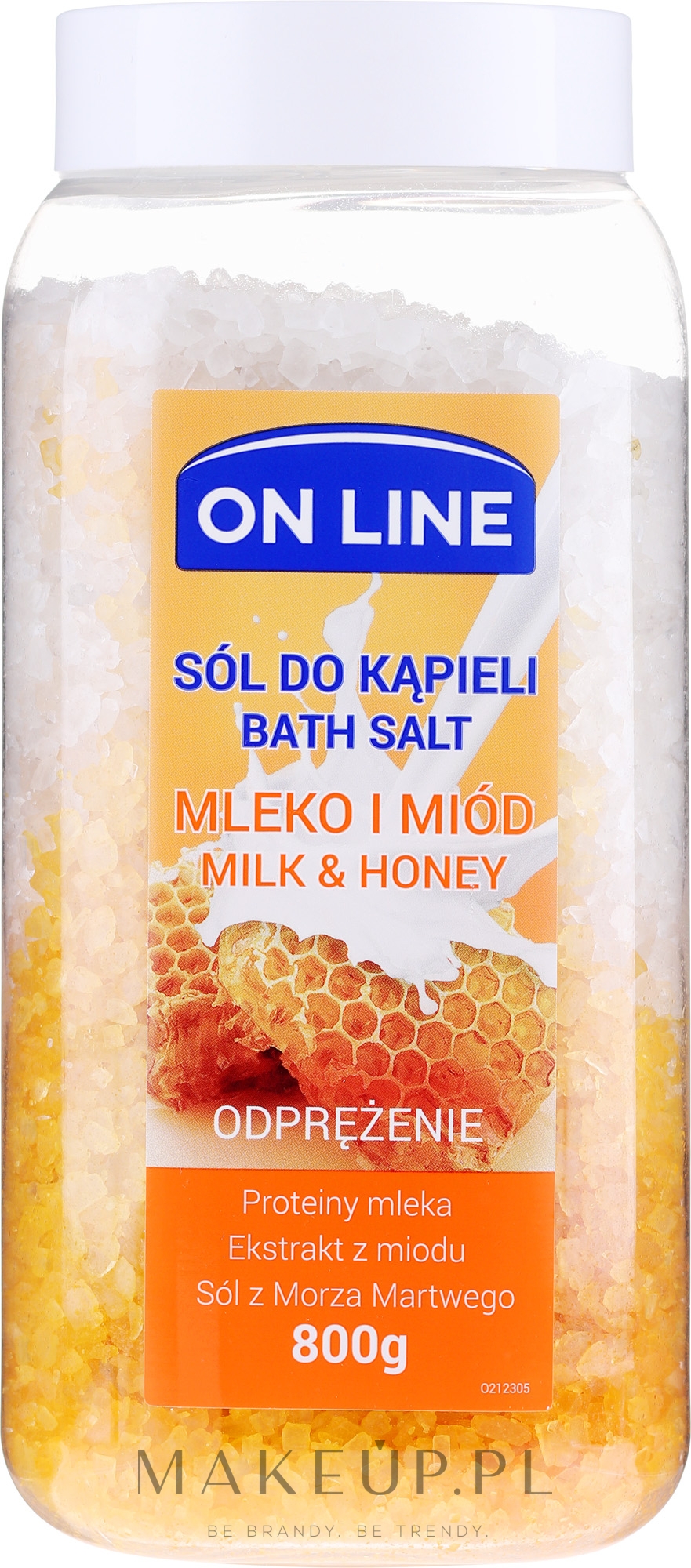 Sól do kąpieli Mleko i miód - On Line — Zdjęcie 800 g