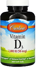 Witamina D3, 2000mg - Carlson Labs Vitamin D3 — Zdjęcie N3