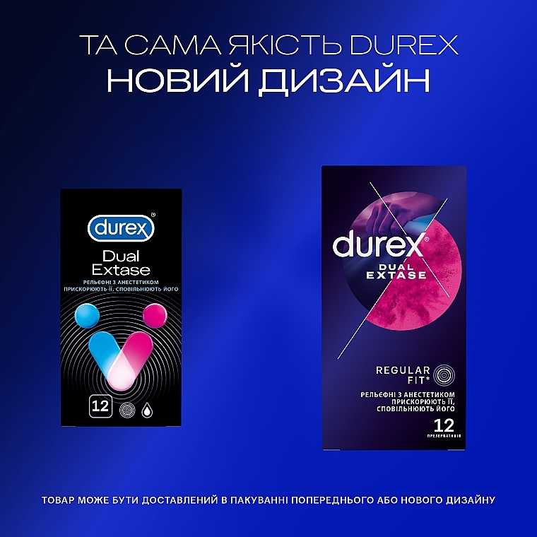 Prezerwatywy lateksowe z lubrykantem silikonowym i środkiem znieczulającym, 12 szt. - Durex Dual Extase — Zdjęcie N4