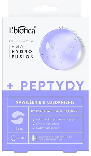 Hydrożelowe płatki pod oczy z peptydami - L'biotica PGA Hydro Fusion — Zdjęcie N1